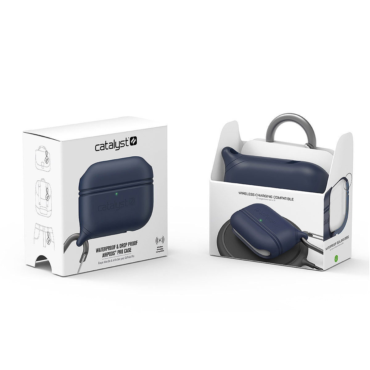 CATAPLAPDPRONAV | catalyst airpods pro gen 2 1 waterproof case carabiner special edition blue packaging