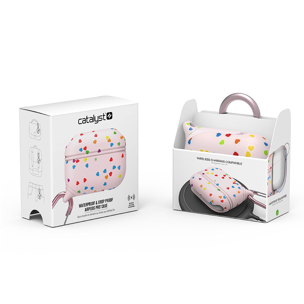 CATAPLAPDPROSWT | catalyst airpods pro gen 2 1 waterproof case carabiner special edition pink with hearts packaging