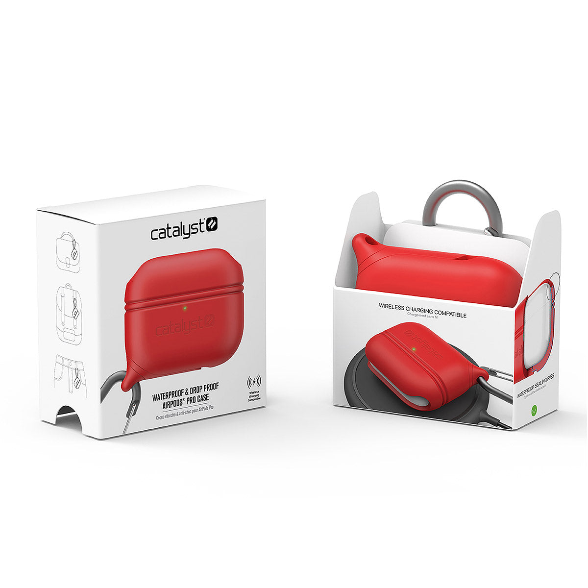 CATAPLAPDPRORED | catalyst airpods pro gen 2 1 waterproof case carabiner special edition red packaging