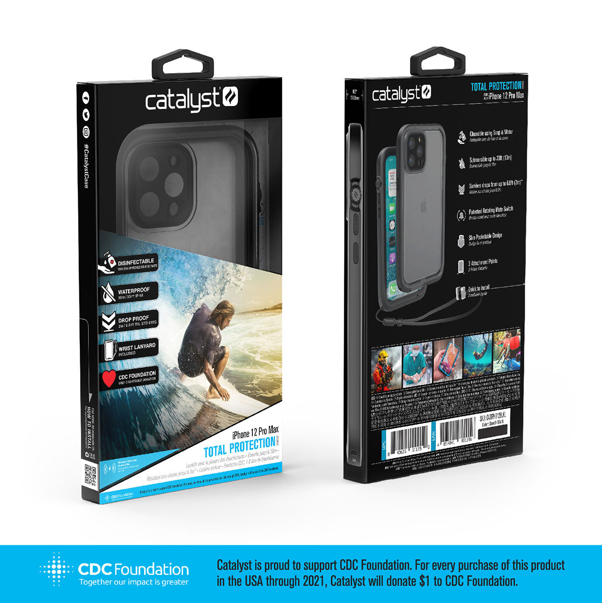 Catalyst iPhone 12 Pro Max waterproof case total protection sample packaging